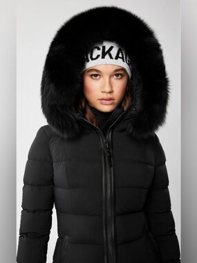 MACKAGE CALLA-X BLACK ON BLACK long Quilted Puffer Coat